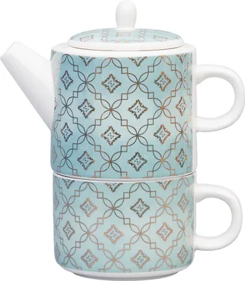 Produktbild von Tea for one / Teeset / Teeservice Height-Line Everest, Teekanne 420ml mit Teetasse 250ml, Porzellan