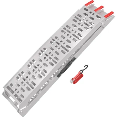 Produktbild von Wiltec Auffahrrampe 226 cm 340 kg für Motorrad ATV Quad, Aluminium Auffahrschiene faltbar, Verladerampe rutschsicher