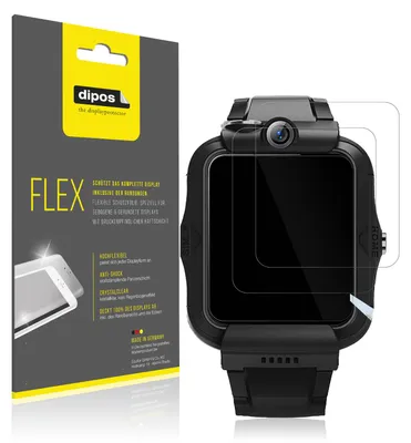 Produktbild von 2x Schutzfolie für DDIOYIUR Kinder Smartwatch Folie, 100% Displayabdeckung, dipos Flex