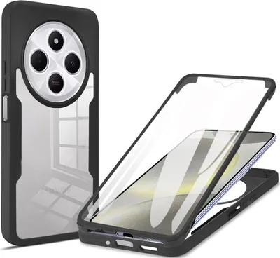 Produktbild von Schutzhülle für Xiaomi Redmi 14C, Eingebautem Displayschutz 360 Grad Komplettschutz Handyhülle Schwarz