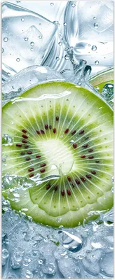 Produktbild von Glasbild 40x100cm in XXL für Wohnzimmer, Schlafzimmer Motiv Frische Kiwi Splashes