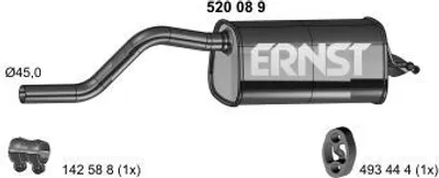 Produktbild von ERNST 520089 Endschalldämpfer für RENAULT TWINGO II (CN0) Auspuff