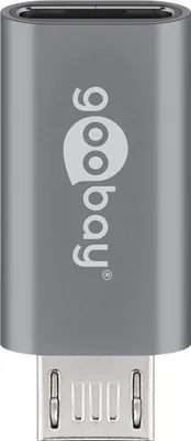 Produktbild von USB-Adapter Micro-USB auf USB-C™, OTG, grau 2,5 W, 0,5 A, 480 Mbit/s, USB 2.0