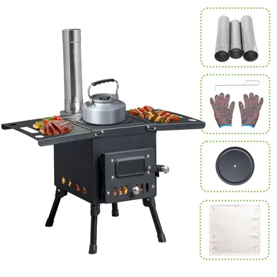 Obrázok produktu pre FCH Kempingový varič Kempingový varič na drevo 57 x 29 x 37 cm Záhradný varič Kempingový varič Dielenský varič Varič na drevo Outdoorový varič na kempovanie