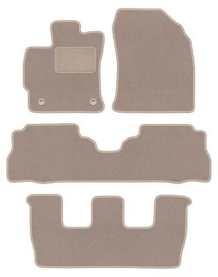 Image de Tapis de sol en moquette pour Toyota Prius III Plus 2011- (7 places) – jeu 4 pièces, beiges, sur mesure – Wielganizator LUX