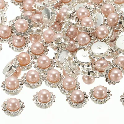 12 mm Blumenkralle mit Strass, 100 Stück, Gold, zum Annähen