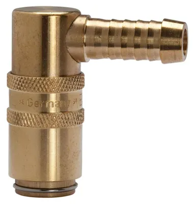 Produktbild von Riegler Temperierkupplung DN 6, Zapfen 9 mm, Schlauchtülle 90°