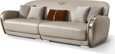 Produktbild von Sofa Polster Couch 3 Sitzer Ledersofa Original Beige Couchen Sofas Dreisitzer