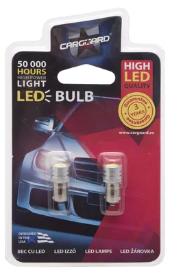 Produktbild von LED-Autolampe BA9S - 60 Lumen 6000K - 1x Hochleistungs-LED 1W 12V - Lange Lebensdauer 50.000h - Helles weißes Licht [50949]