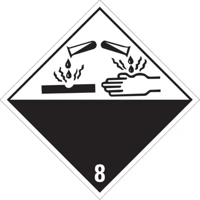 Produktbild von Dreifke® Gefahrzettel, Gefahrgutklasse 8 - Ätzende Stoffe | Folie selbstklebe...
