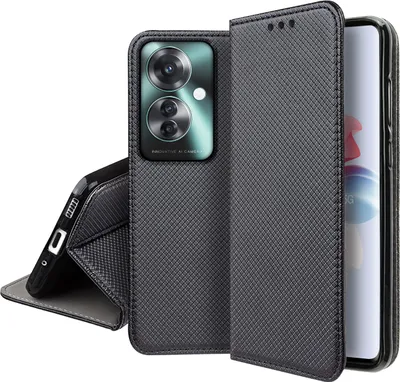 Productafbeelding van Hoesje voor Oppo Reno 11F 5G, SMART MAGNET CASE, portemonnee-model + beschermend glas 9H
