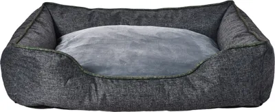 Produktbild von Dehner Lieblinge Kuschelbett Cleo, Hundebett / Katzenbett mit Anti-Rutsch-Boden, ca. 90 x 69 x 21 cm, Größe L, aus recycelten Materialien, grau