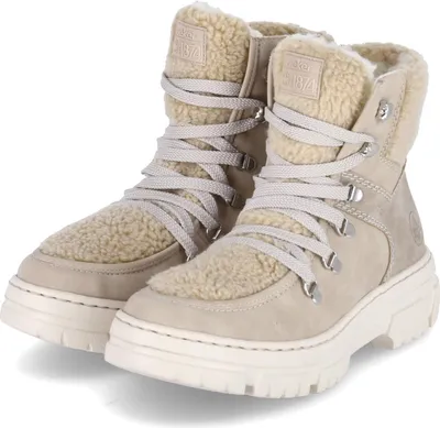 Produktbild von Rieker Damen Schnürboots/ Winterstiefeletten Beige Textil-Synthetik-Mix Größe: 43