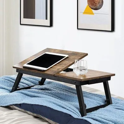Produktbild von Famanu Laptoptisch für Bett - Höhenverstellbar und Neigbar, 35D x 55W x 23H cm