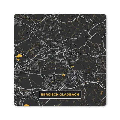 Produktbild von MuchoWow® Mauspad Mousepad Bergisch Gladbach - Gold - Karte - Stadtplan - Deutschland 30x30 cm - Mousepads - Maus Mat - Pad - Mausunterlage - Gaming
