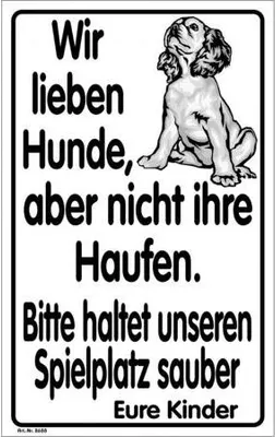 Produktbild von Hinweisschild - Wir lieben Hunde... - 308688 - Gr. ca. 25 x 40 cm
