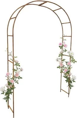 Produktbild von Metall Gartenbogen 240 x 150 cm Rostoptik – Schwerer Stahl-Rankbogen mit natürlicher Rostpatina, dekorative Pergola für Rosen und Kletterpflanzen