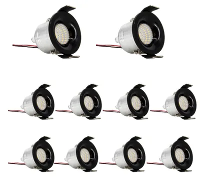 Produktbild von PremiumX 10x LED Mini Spotlight schwarz Einbaustrahler 3W 240V Deckenspot