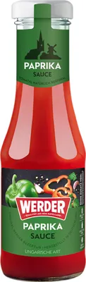 Produktbild von Werder Paprika Sauce ungarische Art 250ml Glasflasche Feinkost Grillen BBQ Ketchup