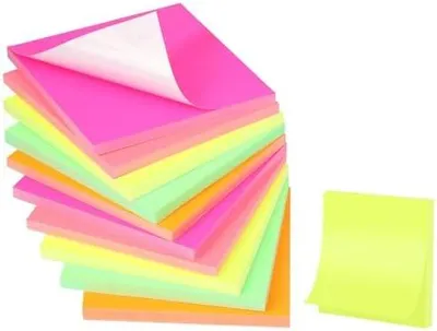 Produktbild von 800 Stück Elektrostatisch Selbstklebend 76 x 76 mm Haftnotizen Klebezettel Static Sticky Notes Magnetic Notes Farbige Haftnotizen Flipchart Papier Kariert Bunt für Zuhause Schule Büro