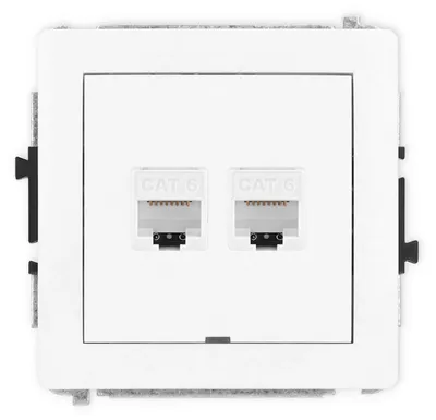 Image de Karlik DECO Prise réseau double Cat.6 Blanc Mural