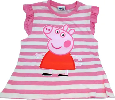 Produktbild von Peppa Pig Top Shirt 2 3 4 5 6 jahre pink gestreift supersüß Schweinchen, Größe:Alter 4 Jahre