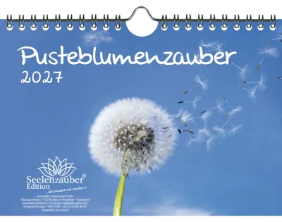 Produktbild von Pusteblumenzauber DIN A5 Kalender für 2027 Löwenzahn Blumen Blüten - Seelenzauber