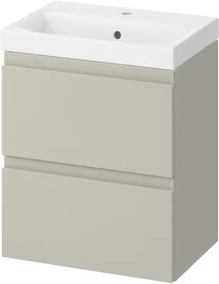 Produktbild von Cersanit | Badezimmerschrank - Mit Waschbecken Moduo Slim - Beige - 50 Cm - 2 Schubladen - Leises Schließen