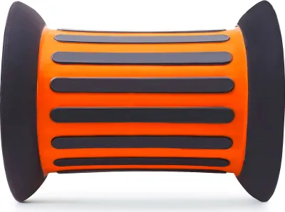 A product shot of an orange and black balance roller.