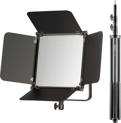 Obrázek produktu pro Walimex pro LED Niova 100-F Pro 100 W dvoubarevné panelové světlo se stojanem, stmívatelné video světlo, studiové světlo s měkkým světlem, fotografické světlo s dálkovým ovládáním