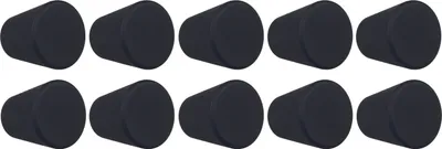 Produktbild von Natural Goods Berlin Möbelgriffe rund KEGEL, Möbelknöpfe mit ⌀25mm, Schrankknöpfe passend für 15-22mm Türstärken, Griffe für Küchenschränke, Kommoden, Sideboard etc., Schwarz, 10 Stück