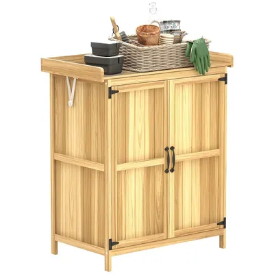 Produktbild von Gartengeräteschuppen aus Holz – Gartenschrank – Aufbewahrungsschrank für den Außenbereich – Gartengeräteschuppen – 74 x 43 x 88 cm – Holzfarbe