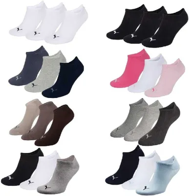 Produktbild von 3 Paar Puma Sneaker Invisible Socken Gr. 35 - 49 Uni Für Damen Herren Füßlinge , Bekleidung:M; Farbe:300 - White