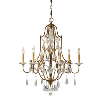 Zdjęcie produktu dla Żyrandol Valentina oksydowany brąz 6xE14x60W kryształ wym:235,6x72,1x72,1cm IP20 Feiss