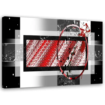 Produktbild von Leinwandbild geometrische abstraktion 60x40 cm Feeby rot wandbild bereit zum aufhängen