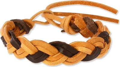 Produktbild von SilberDream Armband Leder Armschmuck braun hellbraun Surfer Uni LAC128B