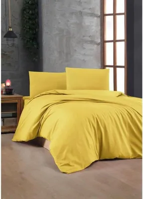 Produktbild von L'Essentiel Linge de Maison, Dark Yellow, Ranforce King-Size-Bettbezug-Set (FR), Dunkelgelb, 100 % BAUMWOLLE RANFORCE, 240 x 220 cm