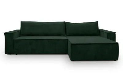 Produktbild von VENASI Ecksofa mit Schlaffunktion Hugo XL, Grün Cordstoff