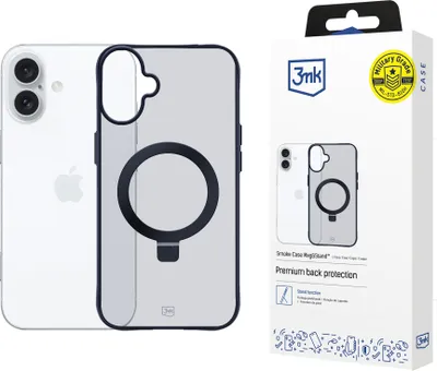 Produktbild von 3mk Smoke Case Mag&Stand für Apple iPhone 16 plus - transparent