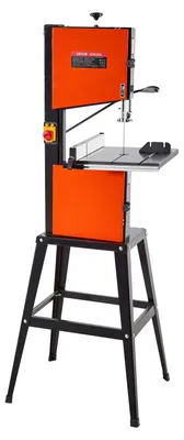 Image de Scie à ruban VEVOR avec support, 254 mm, Scie à ruban à bois à deux vitesses, 373 W (1/2 CV), hauteur de coupe max. 160 mm, table en fonte 335x340 mm, avec lampe de travail 360°, guide d'onglet, guide parallèle