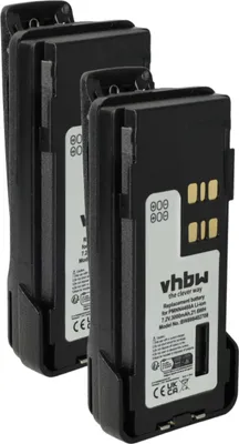 Produktbild von vhbw 2x Akku kompatibel mit Motorola DP4400E, DP4600e, DP4401e, DP4601, DP4600, DP4401 Funkgerät, Walkie Talkie (3000 mAh, 7,2 V, Li-Ion) + Gürtelclip