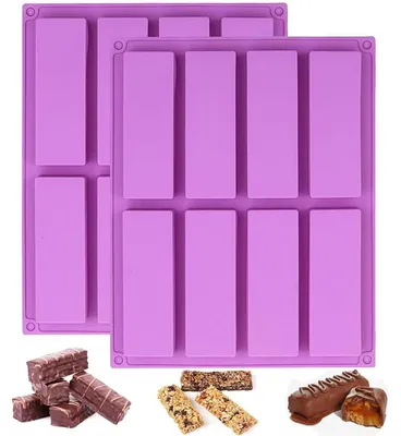 Immagine prodotto di Stampo in silicone per barrette di cereali, con 8 cavità, 2 pezzi, con rivestimento antiaderente