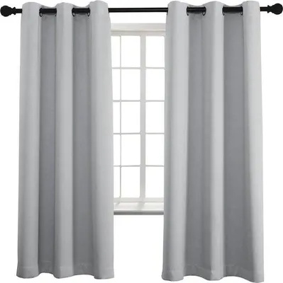 Obrázok produktu pre Sada 2 rolet 117 x 138 cm, tepelnoizolačné, zatemňujúce, s kovovými krúžkami, do spálne a obývačky, šedé