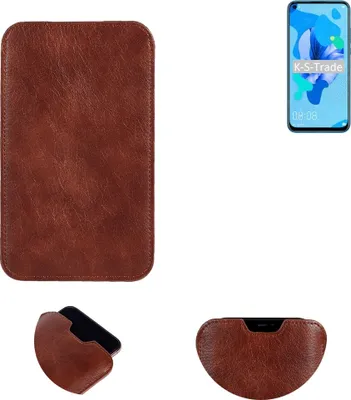 Produktbild von K-S-Trade Schutzhülle Handyhülle kompatibel mit Huawei P20 Lite 2019 Handytasche Kunstleder Sleeve in braun