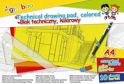Produktbild von Farebné výkresy Gimboo A4, 150 GSM, 10 listov