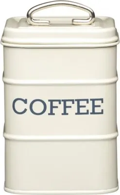 Produktbild von KitchenCraft Living Nostalgie Metallic-Kaffeedose, 11 x 11 x 17 cm - Creme