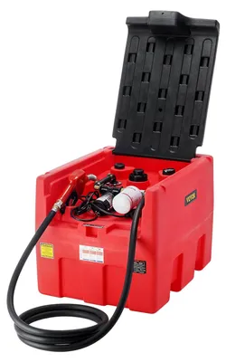 Image de VEVOR Réservoir portable de diesel et d'essence, 48 gallons, débit de 10,6 GPM, réservoir de diesel avec pompe de transfert électrique 12 V, tuyau de 13,1 pieds, buse de réservoir automatique, réservoir de transfert