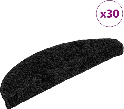 Obrázek produktu pro Schodové rohože 30 ks 56 x 17 x 3 cm černé, půlkulaté