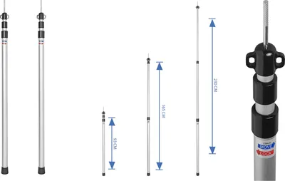 Produktbild von 2x Teleskop Zeltstange 93 bis 230 cm Vorzeltstange aus Alu Vor Zelt Stange