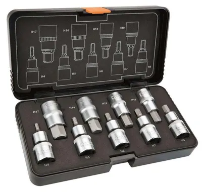 Image de NEO TOOLS Embouts hexagonaux sur douille de 55 mm, set de 9 pcs.